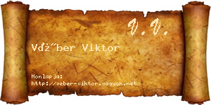 Véber Viktor névjegykártya